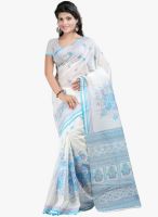 Lookslady White Printed Saree