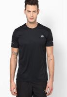 Lotto Black Solid Round Neck T-Shirts