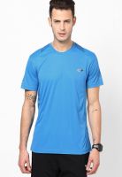 Lotto Blue Solid Round Neck T-Shirts