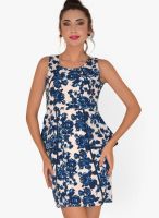 Magnetic Designs Blue Colored Printed Asymmetric Dress