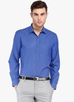 Mark Taylor Blue Solid Slim Fit Formal Shirt