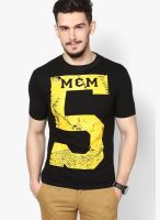 Monteil & Munero Black Printed Round Neck T-Shirts