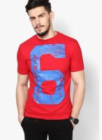 Monteil & Munero Red Printed Round Neck T-Shirts