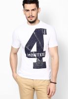 Monteil & Munero White Printed Round Neck T-Shirts