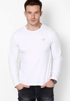 Monteil & Munero White Solid Round Neck T-Shirts