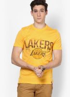 NBA La Lakers Yellow Round Neck T-Shirt