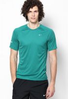 Nike As Miler Ss Uv (Team) Green Round Neck T-Shirt