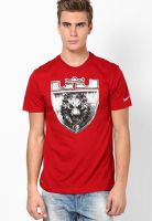 Nike AS Lebron FOUNDATION CREST Red Round Neck T-Shirt