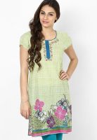 People Green Printed Kurtas