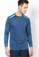 Proline Blue Solid Round Neck T-Shirts