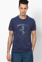 Puma Blue Round Neck T-Shirt
