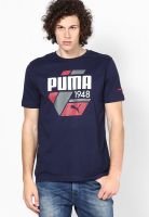 Puma Blue Round Neck T-Shirts