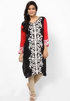 Raindrops Black Printed Kurtas