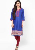 Rangriti Blue Solid Kurtas