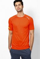 Reebok Orange Running Round Neck T-Shirt