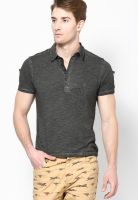 Ringspun Black Washed Polo T-Shirts