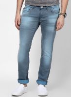 Rookies Solid Blue Slim Fit Jeans