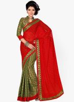 Saree Swarg Green Printed Saree