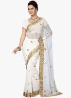 Saree Swarg Off White Embroidered Saree With Blouse