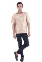 Scot Wilson Men's Solid Casual Brown Shirt