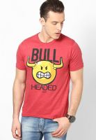 Smiley World Red Round Neck T-Shirt