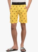 Tab91 Yellow Printed Shorts