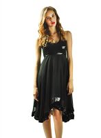 The Vanca Black Colored Solid Asymmetric Dress