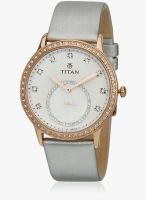 Titan Purple 9957Wl01J Silver/White Analog Watch