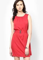 Tops And Tunics Red Colored Solid Shift Dress