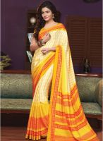 Triveni Sarees Yellow Printed Saree