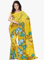 Triveni Sarees Yellow Printed Saree