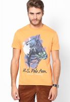 U.S. Polo Assn. Orange Round Neck T-Shirt
