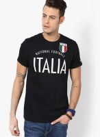 Umbro Black Printed Round Neck T-Shirts