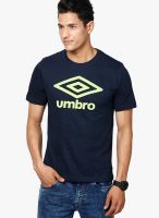 Umbro Navy Blue Printed Round Neck T-Shirts