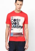 Umbro Red Printed Round Neck T-Shirts
