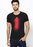 United Colors of Benetton Black Solid Round Neck T-Shirts