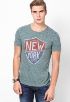 United Colors of Benetton Green Solid Round Neck T-Shirt