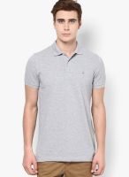 United Colors of Benetton Grey Melange Solid Polo T-Shirts