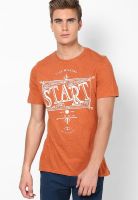 United Colors of Benetton Orange Solid Round Neck T-Shirt