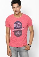 United Colors of Benetton Red Printed Round Neck T-Shirts