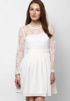 Vero Moda White Colored Embroidered Shift Dress