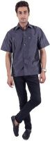 Warrior Men's Solid Casual Grey Shirt