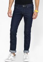 Wrangler Navy Blue Low Rise Regular Fit Jeans