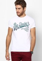 Wrangler White Printed Round Neck T-Shirt