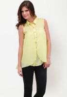Yepme Sleeve Less Solids Lemon Shirt