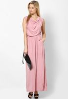 AND Pink Colored Solid Maxi Dress