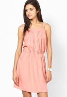 AND Pink Colored Solid Shift Dress