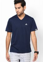 Adidas Blue Training V Neck T-Shirt