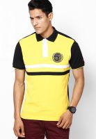 Allen Solly Yellow Solid Polo T-Shirts