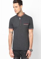 Andrew Hill Dark Grey Solid Henley T-Shirts